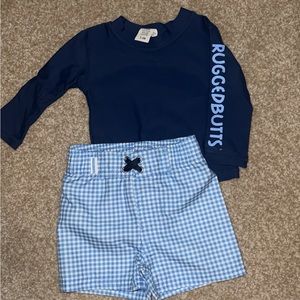 RuggedButts baby swim trucks and shirt